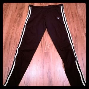 Adidas black striped leggings
